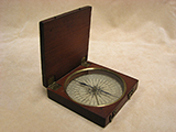 Early 19th century Georgian mahogany cased traveller's pocket compass